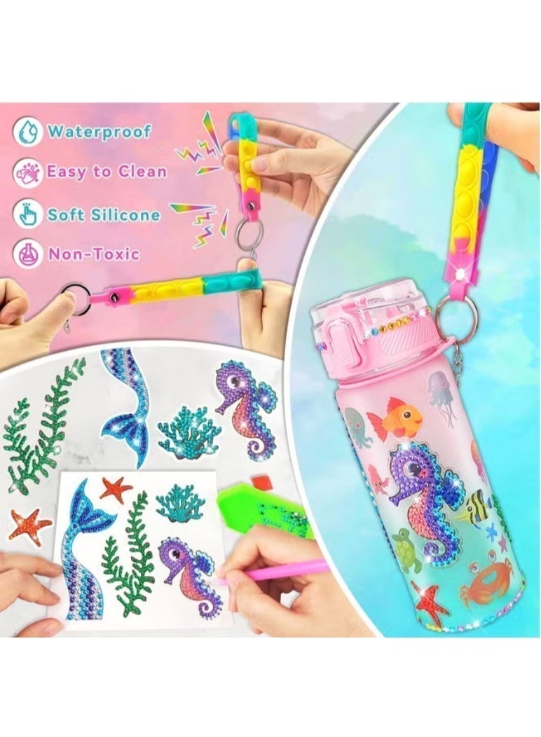 Decorate Your Own Water Bottle Kits for Girls, Fun Arts & Crafts Gift Toys for Ages 5+, Gem Painting Crafts, Fun Arts and Crafts Gifts Toys for Girls Birthday Christmas - Image 3