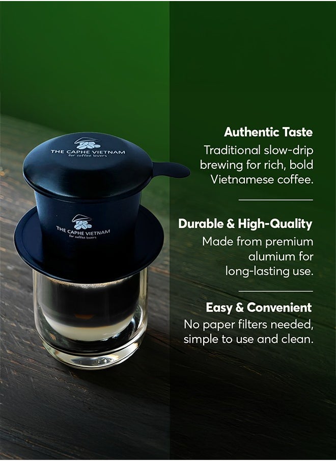 The Caphe Vietnam Coffee Phin Filter - Made with Aluminium | Black Vietnamese Phin Filter | Drip Coffee Maker | Reusable Filters  - Image 5