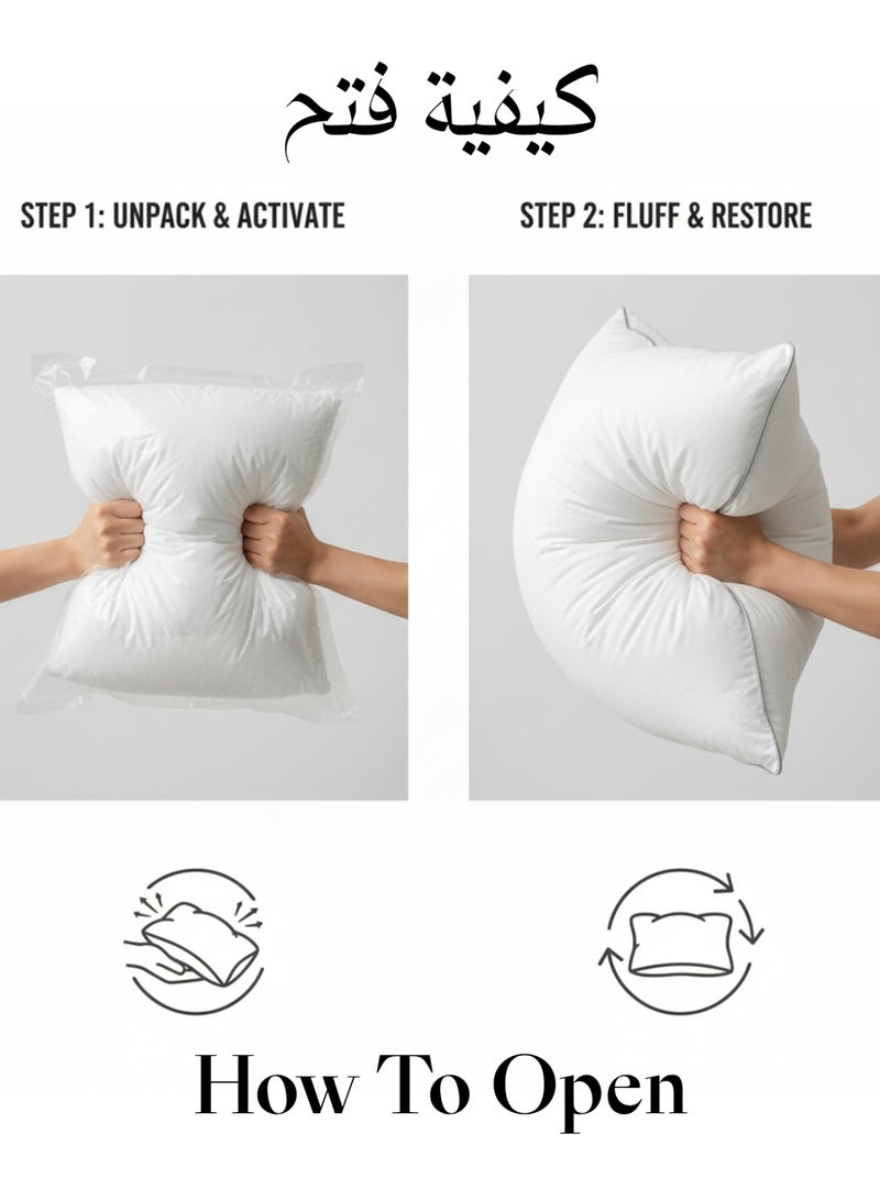 F.A.M.S Hotel Style Luxury Pillow – 75×50 cm, Premium Microfiber Filling, Cotton Blend Cover, Hypoallergenic, Soft & Supportive – Perfect for Home & Guest Room - Image 2