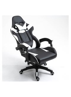 Extra Gaming Chair Adjustable Computer Chair PC Office PU Leather High Back Lumbar Support comfortable armrest Headrest silver and Black  - Image 3
