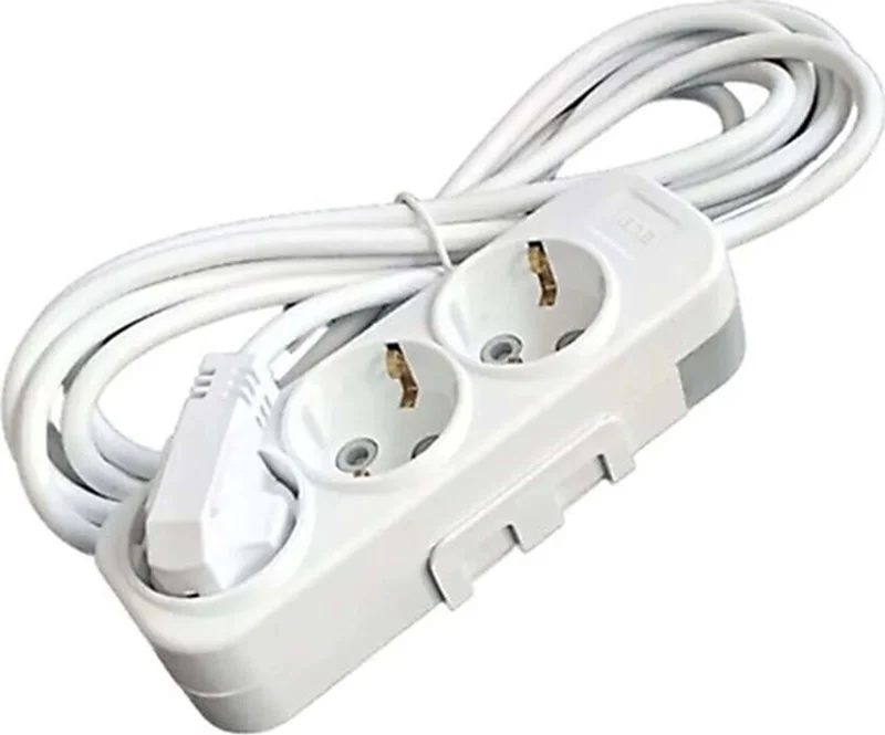 Elbi Myra 3 Way Child Proof Grounded Group Socket with 2m Cable
