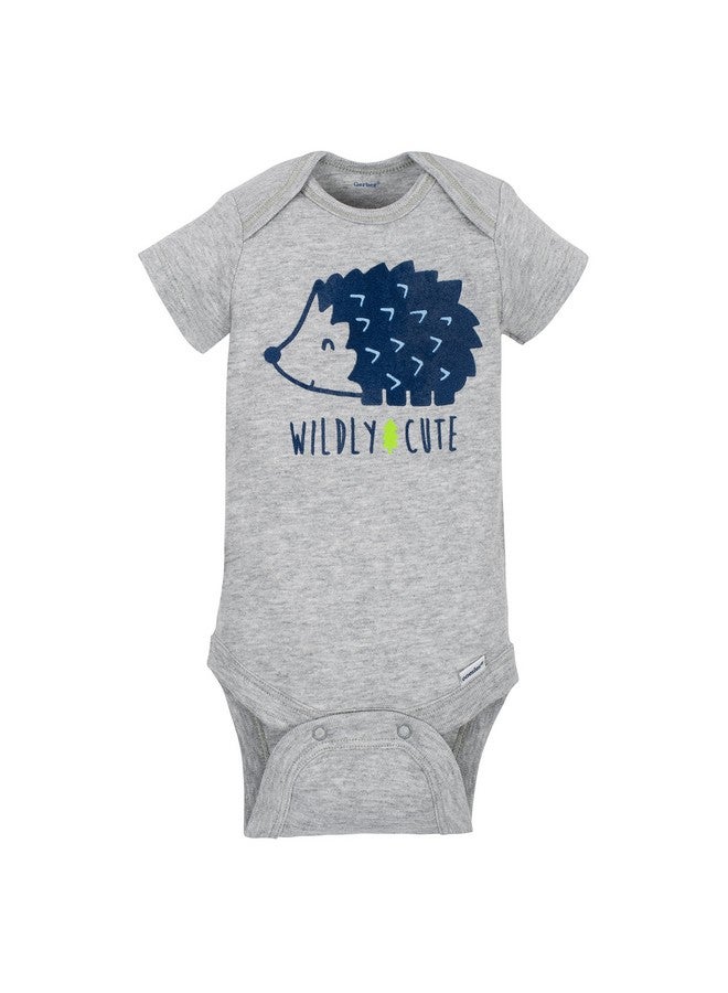 Gerber Gerber Baby Boys 5-Pack Short Sleeve Variety Onesies Bodysuits Hedgehog 6-9 Months  - Image 2