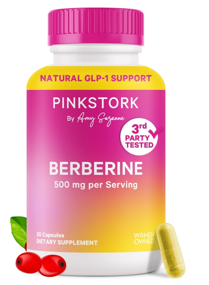 Pink Stork بيربرين، 500 ملغ لكل حصة 30 كبسولة، مكمل غذائي، مملوك للنساء - Image 1