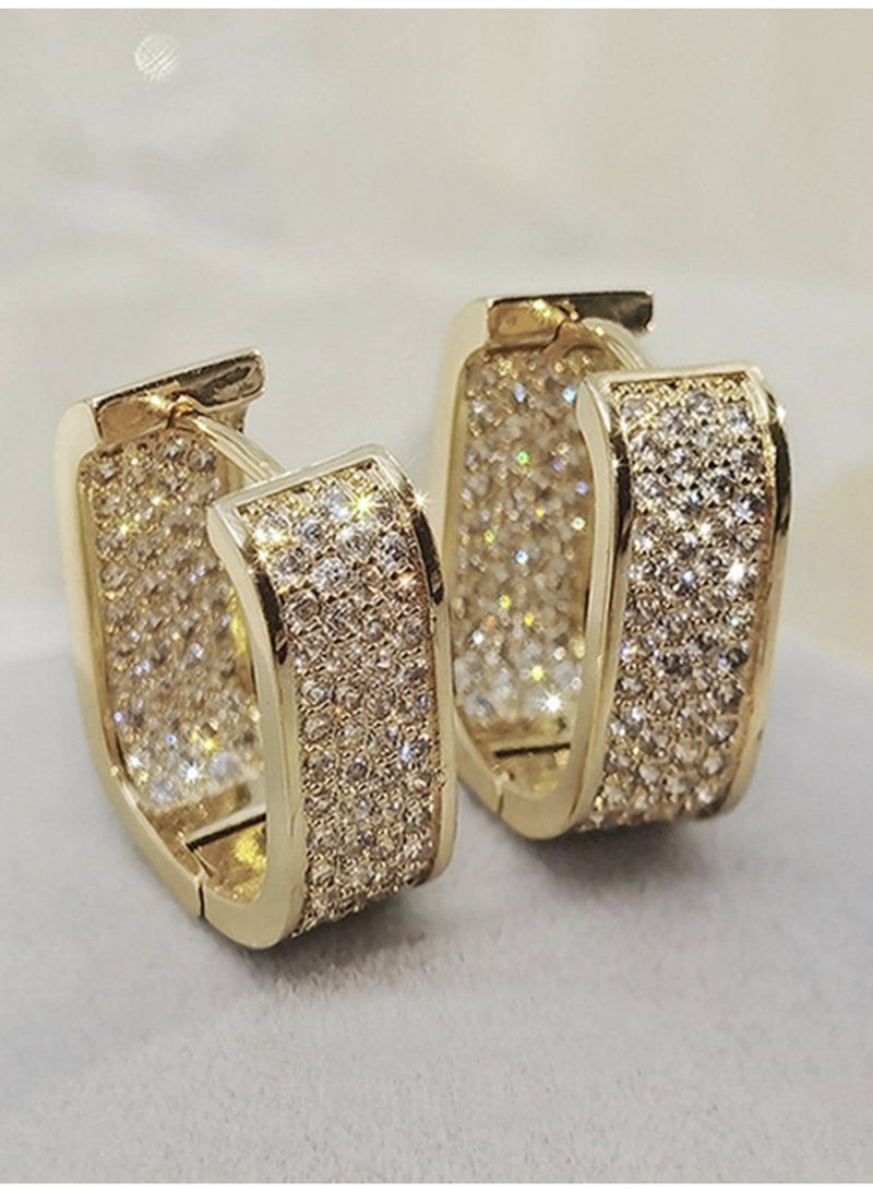 ڤيا أقراط نسائية فاخرة مطلية بالذهب مرصّعة بالكامل بالكريستال اللامع - Image 5