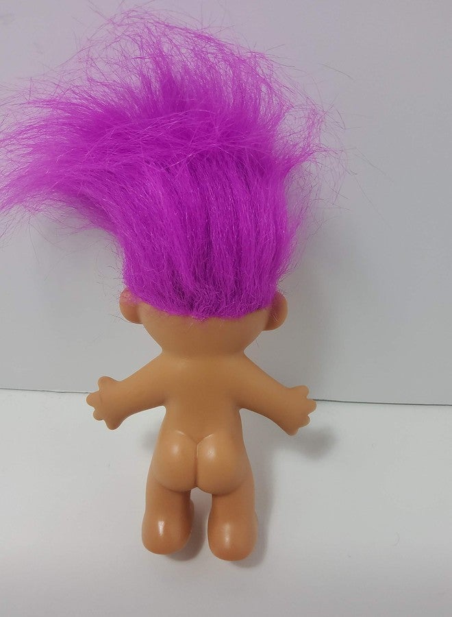 RUSS Naked Troll Doll With Neon Purple Hair and Brown Eyes 6" - Image 2