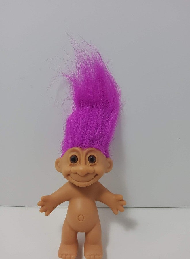 RUSS Naked Troll Doll With Neon Purple Hair and Brown Eyes 6" - Image 1