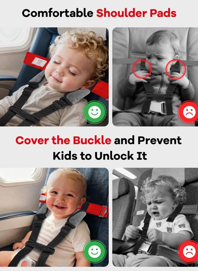 Duythy Child Airplane Safety Travel Harness Travel Accessories for Kids Baby Safety Travel Restraints Leash Safety Harness for Aviation Travel Use - Image 3