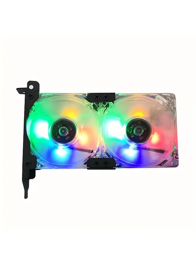 قوس تبريد لوحة الرسوميات PCIe مع حامل مروحة مزدوج مزود بمروحتين سوداوين وشباك حديدية - Image 5
