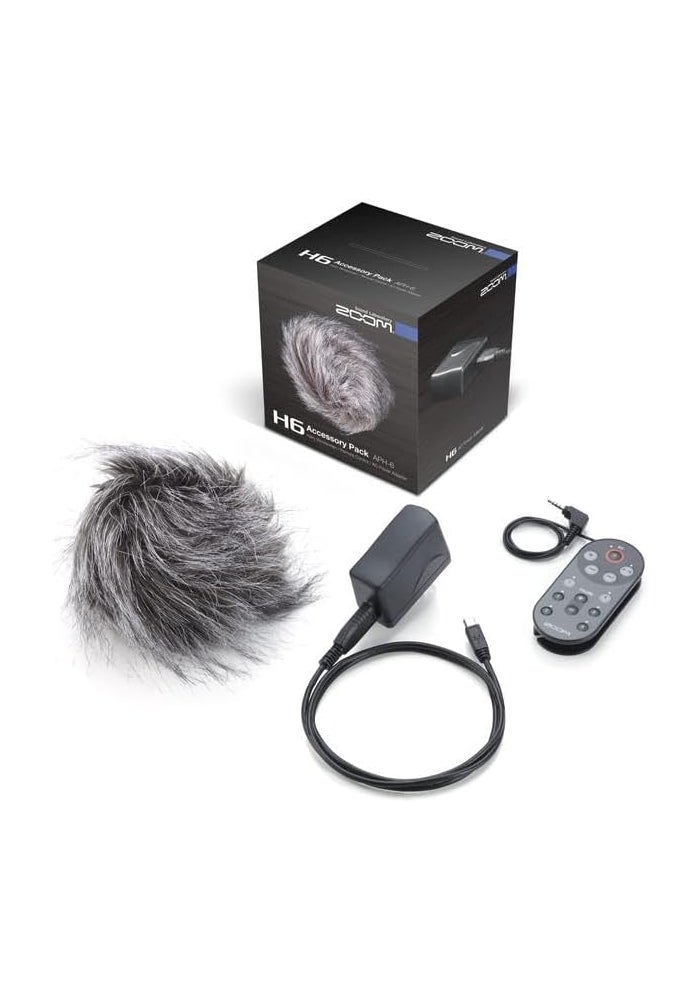 Zoom APH-6 Accessory Package for H6 Portable Recorder with Remote Control, USB Adapter, and Windscreen - Image 1