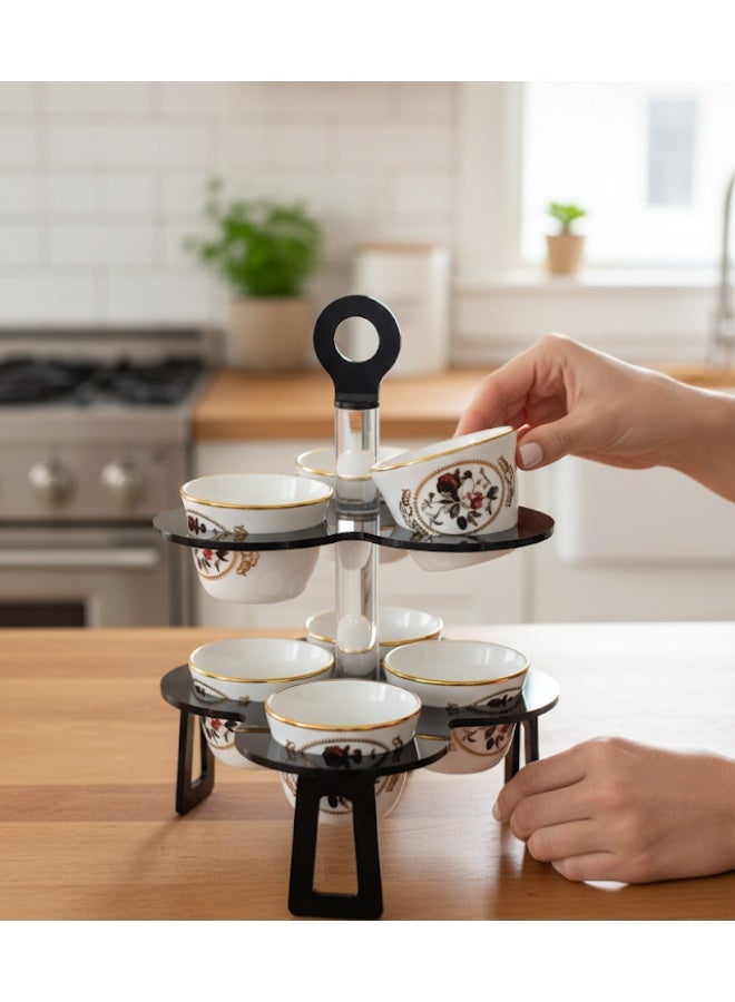 Bayti H.H. Royal Finjan Stand for 6 Cups – Decorative Display Rack for Arabic Coffee Cups, Elegant Countertop Holder - Image 5