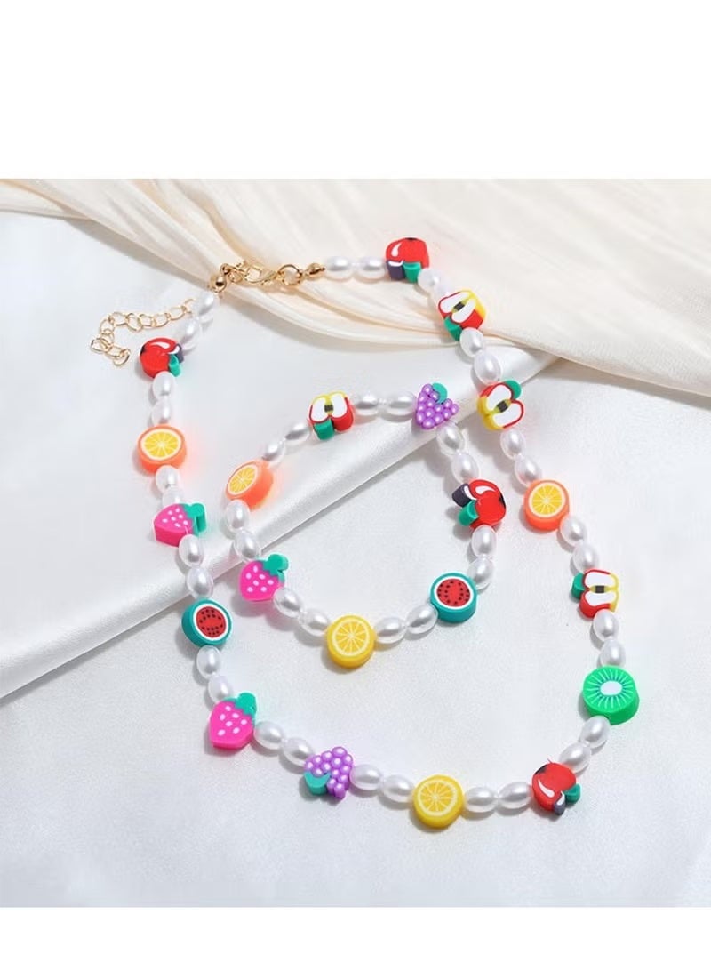 Hirospace 480PCS Fruit Flower Polymer Clay Beads,24 Style Cute Clay Beads Charms for Jewelry Necklace Earring Making,DIY Bracelet Making Kit Accessories for Women Girls - Image 3