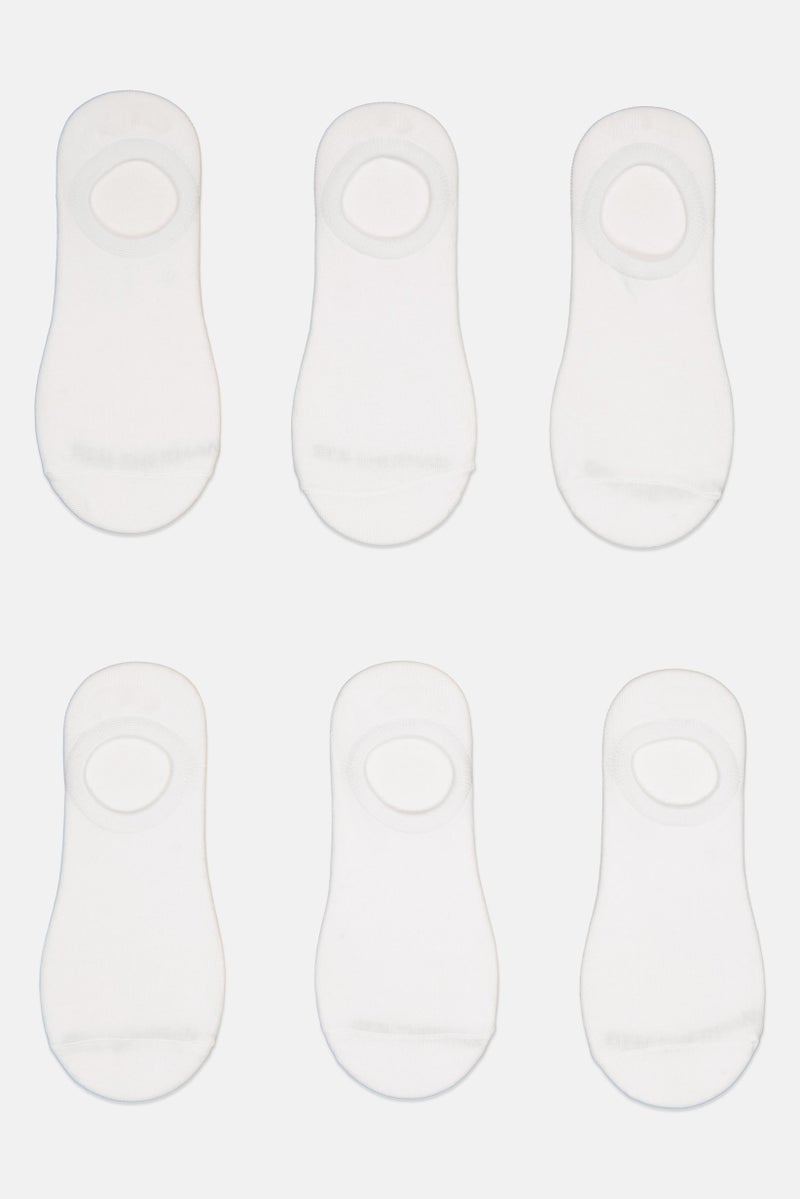 Ben Sherman Men 6 Pairs Brand Logo No Show Socks, White  - Image 4