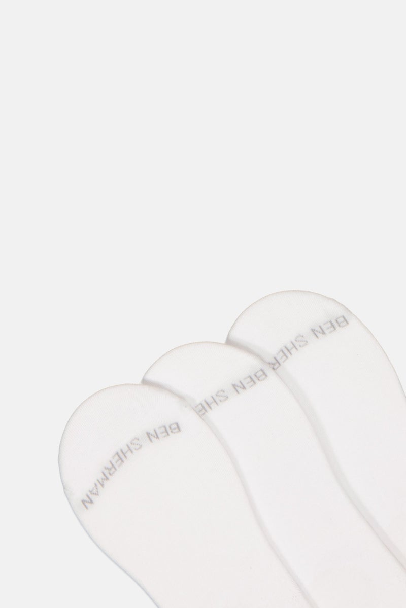 Ben Sherman Men 6 Pairs Brand Logo No Show Socks, White  - Image 3
