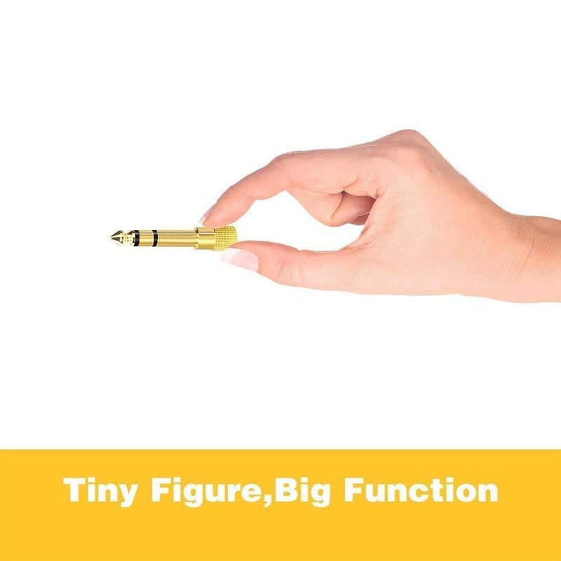 SeCro محول جاك صوت ستيريو 3.5 مم أنثوي إلى 6.35 مم ذكري (ذهبي) - عبوة من 2 - Image 3