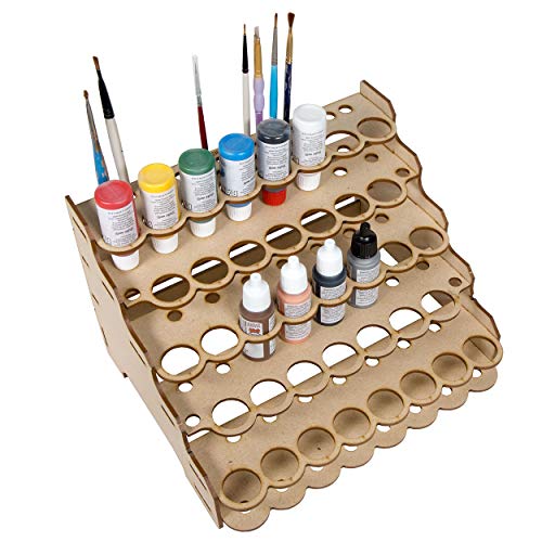 The Broken Token Modular Paint Rack w/ 26mm Holes - Multiple Organizer for Paint Bottles, Pots, and Brushes in Tiered Layout - Customize Your Pieces with Easy Organization & Access - Image 1