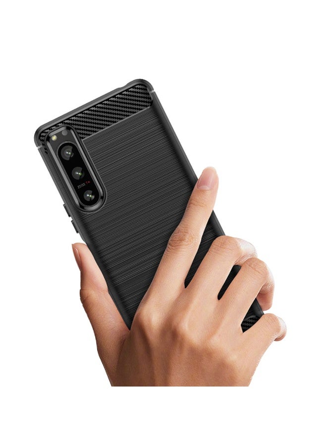 جراب Sony Xperia 5 IV – كفر حماية أرمور مقاوم للصدمات بتصميم ألياف كربون مع سطح مانع للانزلاق وTPU نحيف – حماية قوية - Image 3
