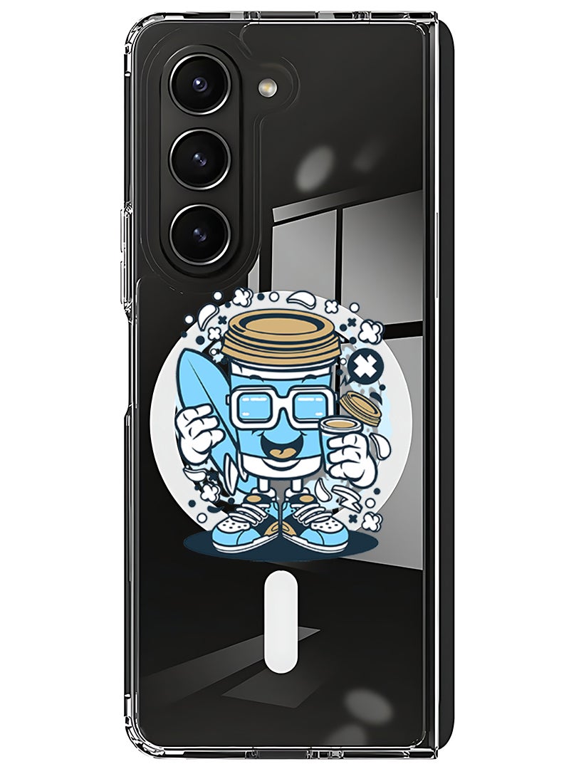 Theodor Magnetic Case for Samsung Galaxy Z Fold 6 Compatible with MagSafe Wireless Charging, Shockproof Phone Bumper Cover Coffee can - Image 1