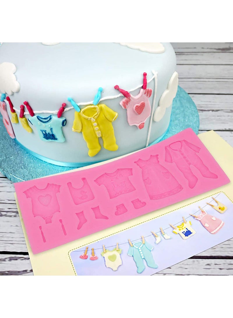 XiuWoo Cute Baby Silicone Fondant Cake Mold, Birthday Party Kitchen Baking Styling Tools - Image 5