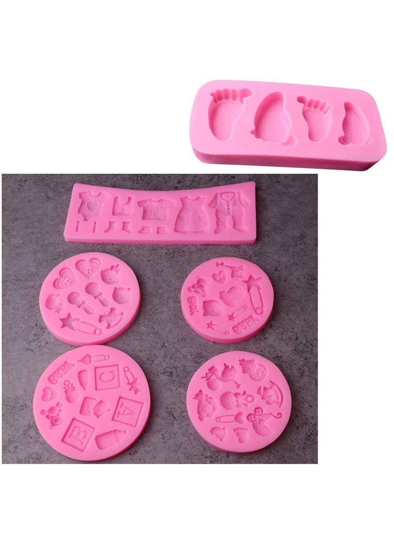 XiuWoo Cute Baby Silicone Fondant Cake Mold, Birthday Party Kitchen Baking Styling Tools - Image 3