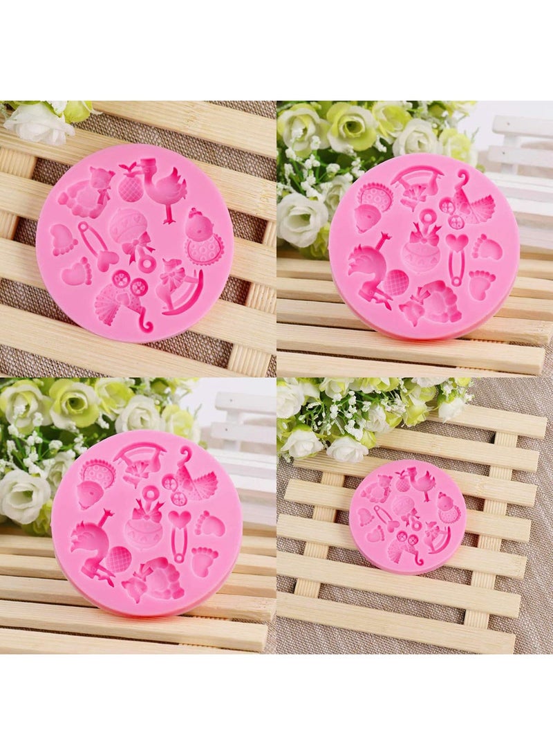 XiuWoo Cute Baby Silicone Fondant Cake Mold, Birthday Party Kitchen Baking Styling Tools - Image 4