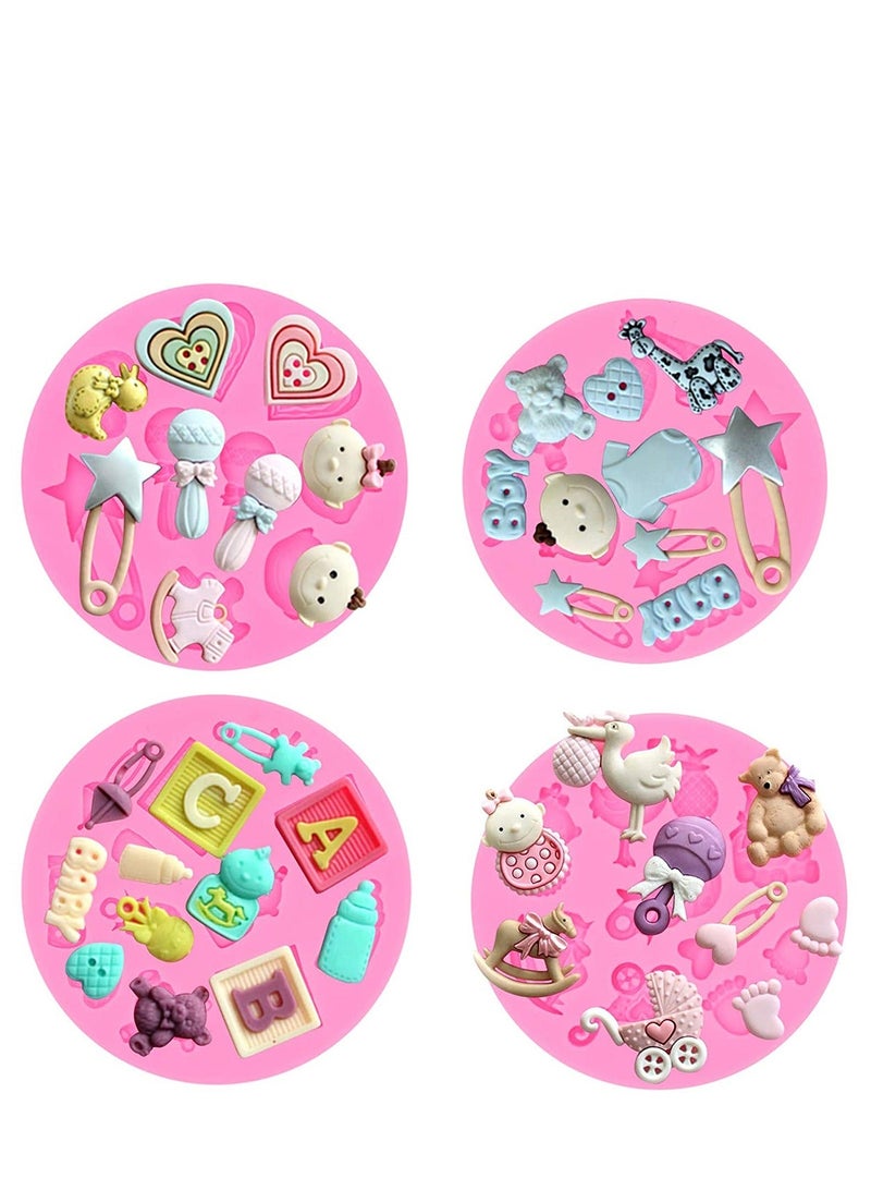 XiuWoo Cute Baby Silicone Fondant Cake Mold, Birthday Party Kitchen Baking Styling Tools - Image 2