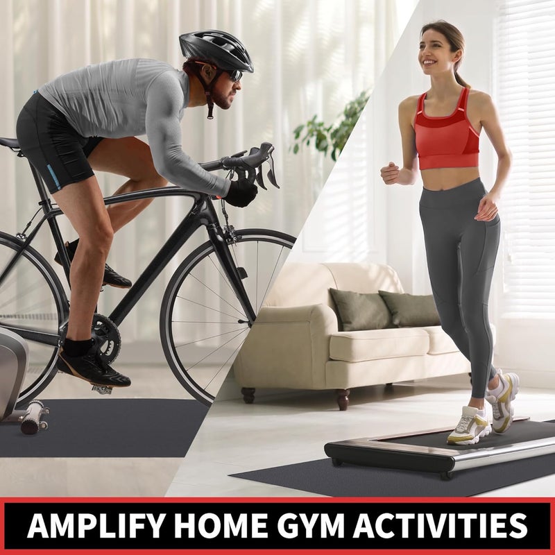 GymCope Treadmill Mat - 6mm Thick Exercise Equipment Mat for Hardwood Floors, Compatible with Peloton and Elliptical - Image 5