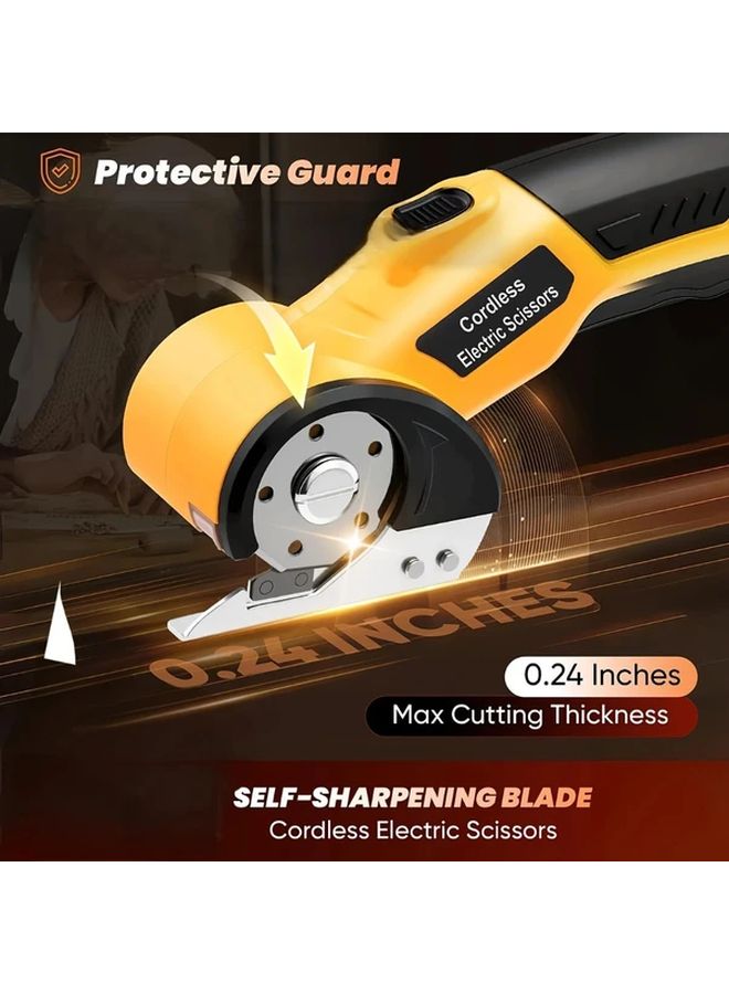 Yellow Cordless Electric Scissors Automatic Fabric Cutting System For Clothes Cardboard Carpets - Image 5