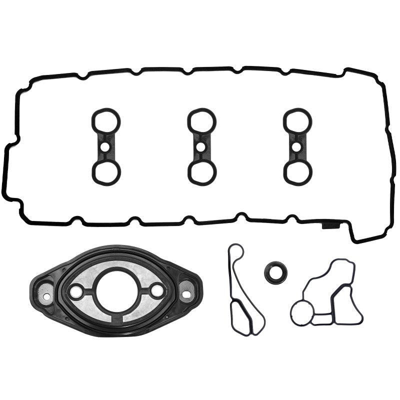 11127552280 Engine Valve Cover Gasket Camshaft Adjuster Eccentric Shaft Actuator Seal Oil Filter Adapter Housing Oil Cooler Seal Gasket Replacement for BMW E60 E82 E90 E91 E61 E70 N51 N52 Engine