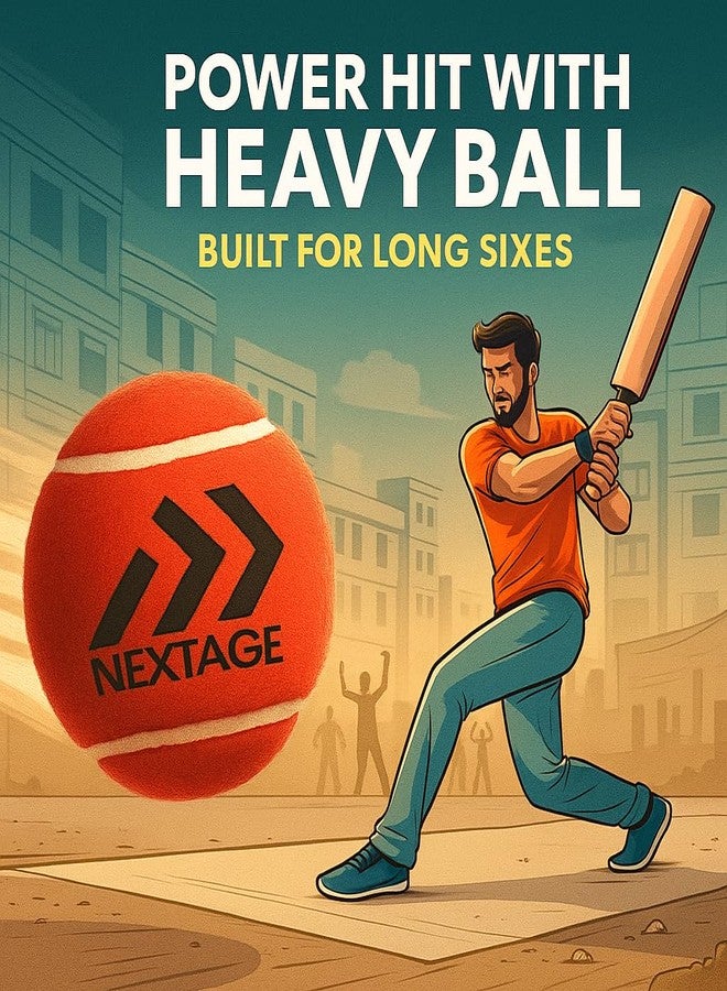 Nextage Cricket Tennis Ball | Red Hard Tennis Ball for Cricket Practice, High Bounce Durable Ball for Soft/Hard Ground - Pack of 1 - Image 4