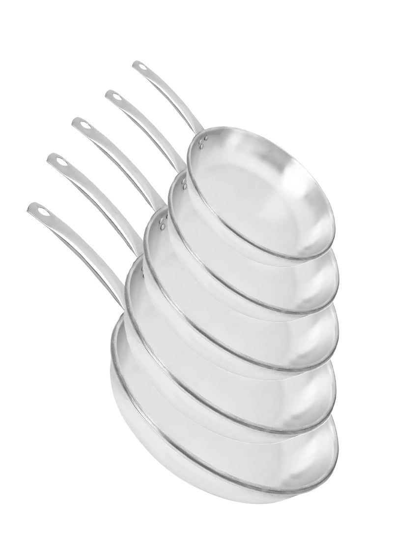 السلطان طقم طاوة مقلاة الومنيوم 5 قطعة بيد من الاستانلس 16/18/22/24/26سم - Image 2