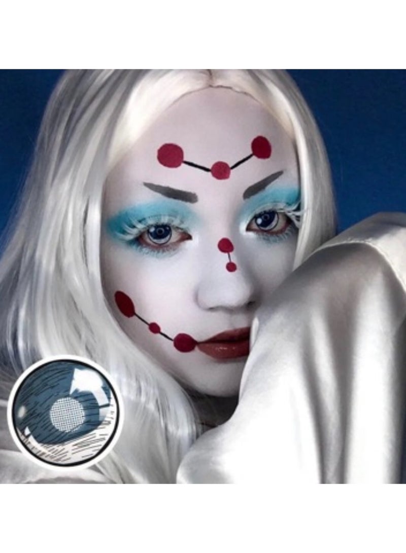 Unibling Demon Slayer Kumo Oni Yearly Colored Contact Lenses,  Unisex Cosmetic Cosplay Contact Lenses, Enlargement Collection, Light Blue, With Case - Image 5
