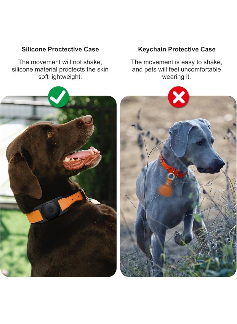 for Airtag Dog Collar Holder 2 Pack,Waterproof Dog Collar Holder for Apple AirTag(Gen 1 & 2),Silicone Air Tags Case for Dog Collars(Black) - Image 3