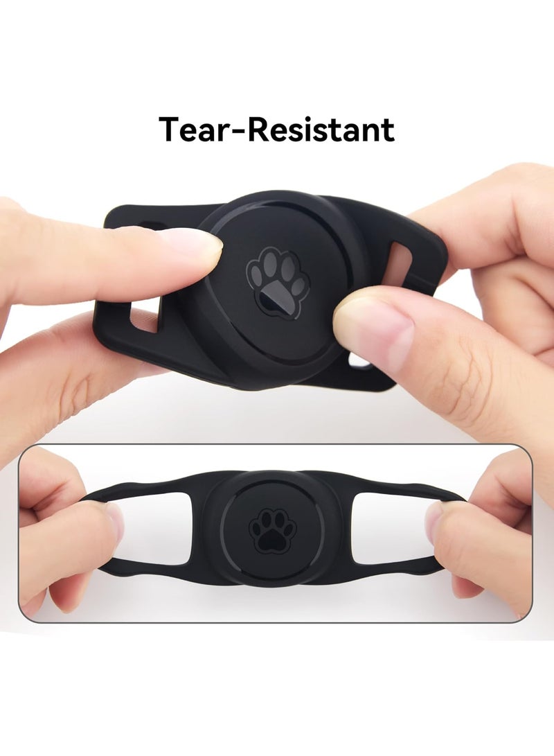 for Airtag Dog Collar Holder 2 Pack,Waterproof Dog Collar Holder for Apple AirTag(Gen 1 & 2),Silicone Air Tags Case for Dog Collars(Black) - Image 4