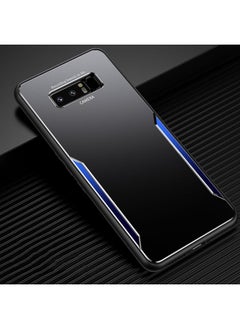 Case Cover For Samsung Galaxy Note8 Blade Series TPU Frame + Titanium Alloy Sand Blasting Technology Backplane + Color Aluminum Alloy Decorative Edge Mobile Phone Protective Shell Black + Blue