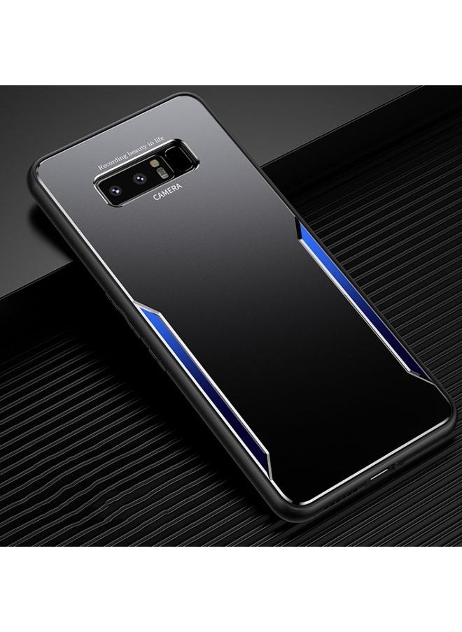 Generic - Case Cover For Samsung Galaxy Note8 Blade Series TPU Frame + Titanium Alloy Sand Blasting Technology Backplane + Color Aluminum Alloy Decorative Edge Mobile Phone Protective Shell Black + Blue - Image 1