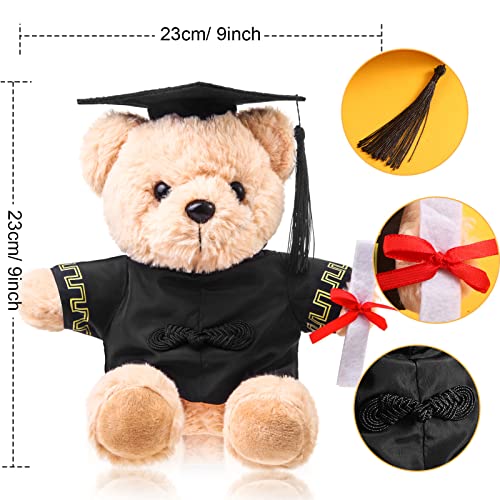 ZJoey 2 Sets Bear with Graduation Cap Toys Class of 2026 Graduation Plush Stuffed Teddy Bear Animal Dog Graduation Cap and Gown with Greeting Card and Bag for Graduation Day GiftBlack Graduation Bear - Image 5