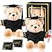 ZJoey 2 Sets Bear with Graduation Cap Toys Class of 2026 Graduation Plush Stuffed Teddy Bear Animal Dog Graduation Cap and Gown with Greeting Card and Bag for Graduation Day GiftBlack Graduation Bear - Image 4