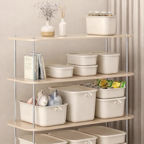 HoopVool® Multi Purpose Plastic Storage Bins Stackable Organizer Boxes with Lids, Stackable Crates for Home & Kitchen, items like books, clothes, snacks, toys. (Pack of 2, Medium - 24 X 16 X 14.5 CM) - Image 3