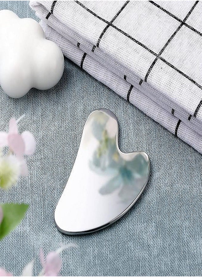 Generic Stainless Steel Gua Sha Facial Tool Guasha for Face Metal Gua Sha Tighten Skin Massage Guasha Beauty Tool for Body Eyes Neck Massager  - Image 2