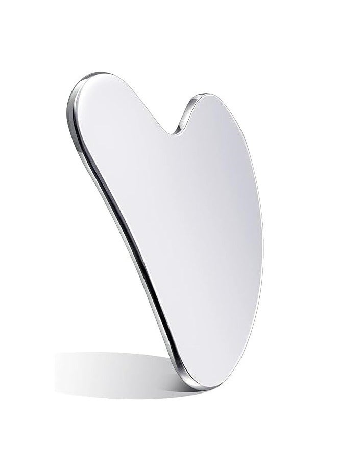 Generic Stainless Steel Gua Sha Facial Tool Guasha for Face Metal Gua Sha Tighten Skin Massage Guasha Beauty Tool for Body Eyes Neck Massager  - Image 1