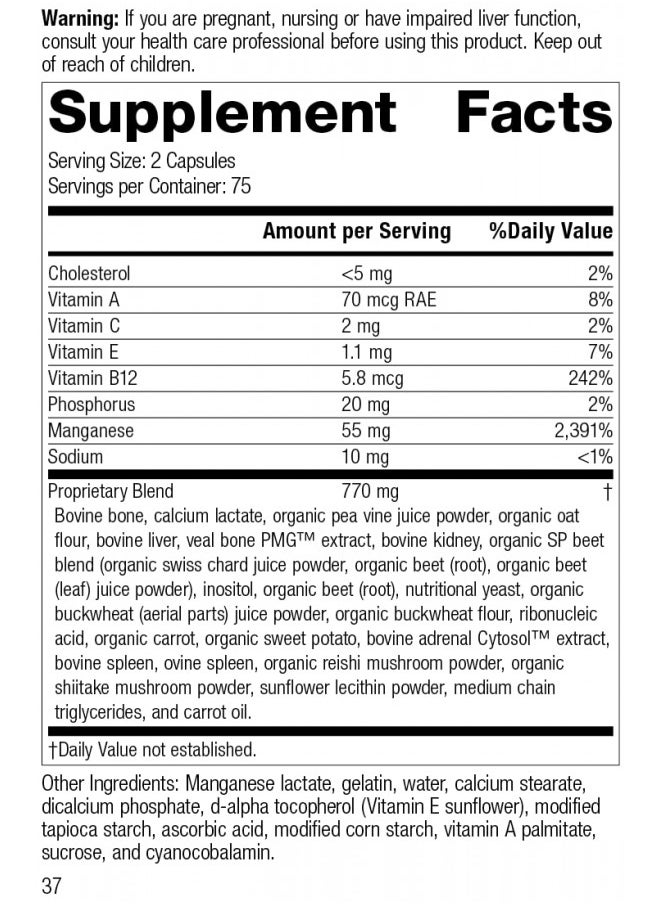 Standard Process Ligaplex I - Whole Food Supplement, Manganese Supplement, Bone Health and Bone Strength, Joint Support with Phosphorus, Shitake, Calcium Lactate, Beet Root and More - 150 Capsules  - Image 2