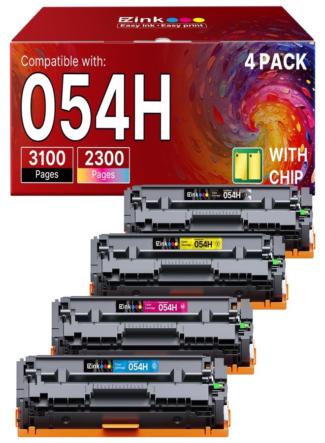 E-Z Ink Compatible Toner Cartridge Replacement for Canon 054 054H Toner Cartridge to use with Color ImageClass MF644Cdw LBP622Cdw MF642Cdw MF641Cdw MF641Cw Printer (Black Cyan Yellow Magenta, 4-Pack) - Image 1