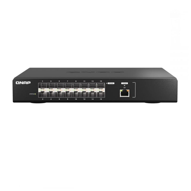 QNAP QSWM52161TUS 16Port 25GbE Managed Network Switch with 10GbE connectivity for Backbone Networks Layer 2 Web Management