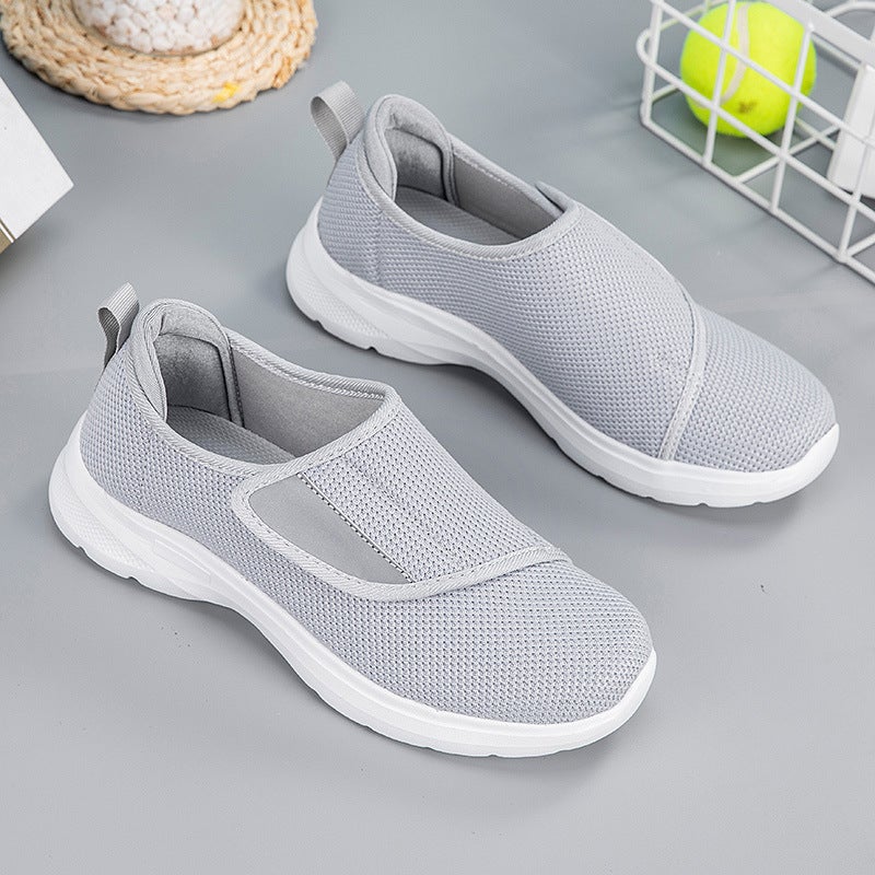 Large Size Velcro Shoes For The Elderly With Wide Feet And Thick Insteps For Men And Women, Autumn Sports Shoes For Middle-Aged And Elderly People, Soft-Soled Walking Shoes - Image 1