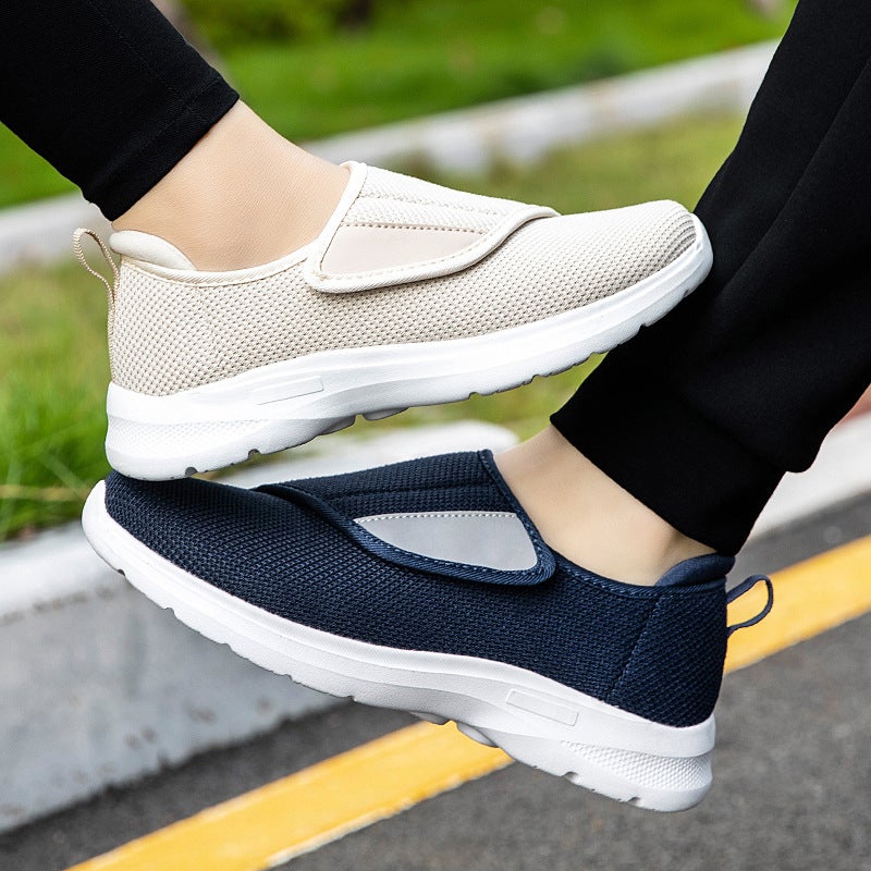 Large Size Velcro Shoes For The Elderly With Wide Feet And Thick Insteps For Men And Women, Autumn Sports Shoes For Middle-Aged And Elderly People, Soft-Soled Walking Shoes - Image 2