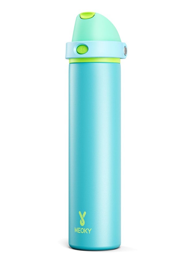 Meoky 24 oz Insulated Water Bottle for Men: Meoky Stainless Steel Water Bottle with 2-in-1 Straw and Spout Lid - Leak Proof, Cold for 24 Hours, Fits in Car Cup Holder, BPA-Free for Sports Travel, Teal - Image 1