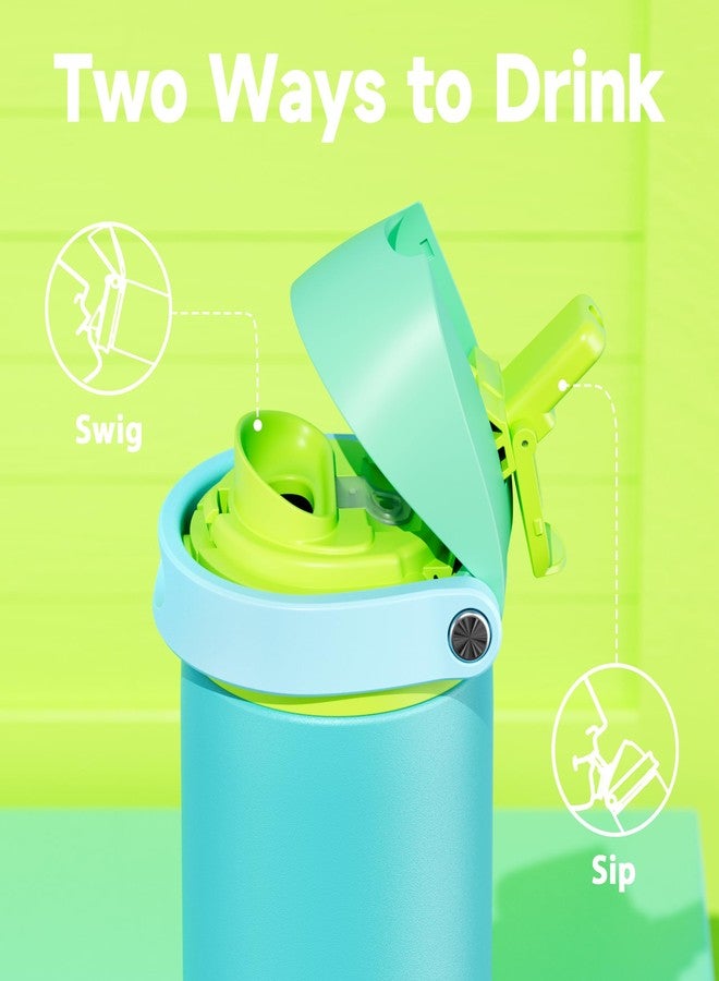 Meoky 24 oz Insulated Water Bottle for Men: Meoky Stainless Steel Water Bottle with 2-in-1 Straw and Spout Lid - Leak Proof, Cold for 24 Hours, Fits in Car Cup Holder, BPA-Free for Sports Travel, Teal - Image 3