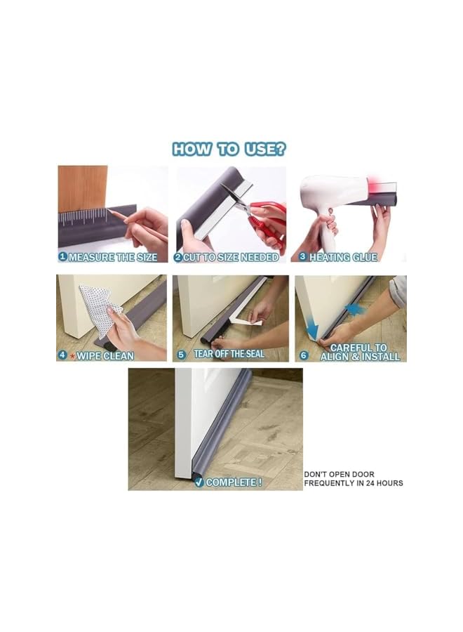The Bros Door Draft Stopper, 96cm Under Door Draft Blocker Door Seal Sound Proof, Adjustable Door Sweeps Bottom Seal Strip Stopper Weather Stripping, for Exterior Interior Doors - Image 5