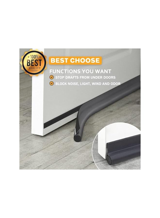 The Bros Door Draft Stopper, 96cm Under Door Draft Blocker Door Seal Sound Proof, Adjustable Door Sweeps Bottom Seal Strip Stopper Weather Stripping, for Exterior Interior Doors - Image 3