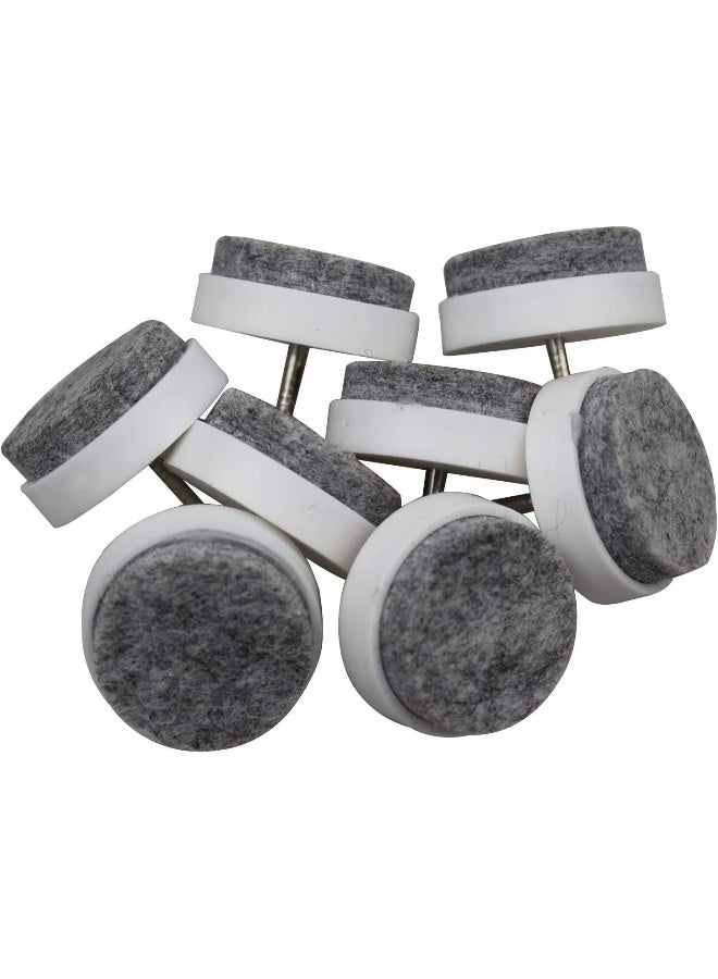 Royal Apex Round Heavy Duty Nail-On Anti-Sliding Felt Pad For Furniture Chair Table Leg Feet Floor Protectors (Pack Of 8) (White) - Image 1